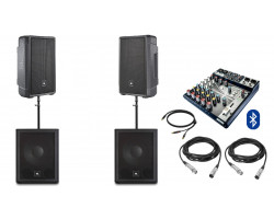 Акустическая система JBL IRX112BT с 2 сабвуферами + микшер | 2100Вт